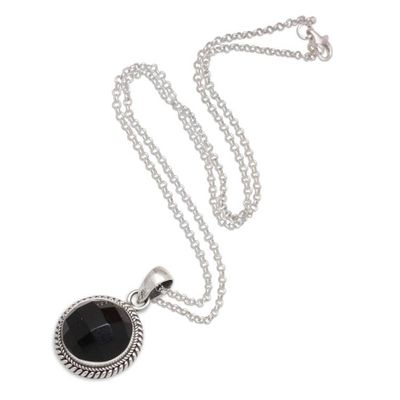 Alternate image for Polished Faceted Five-Carat Onyx Pendant Necklace from Bali Enigmatic Destiny