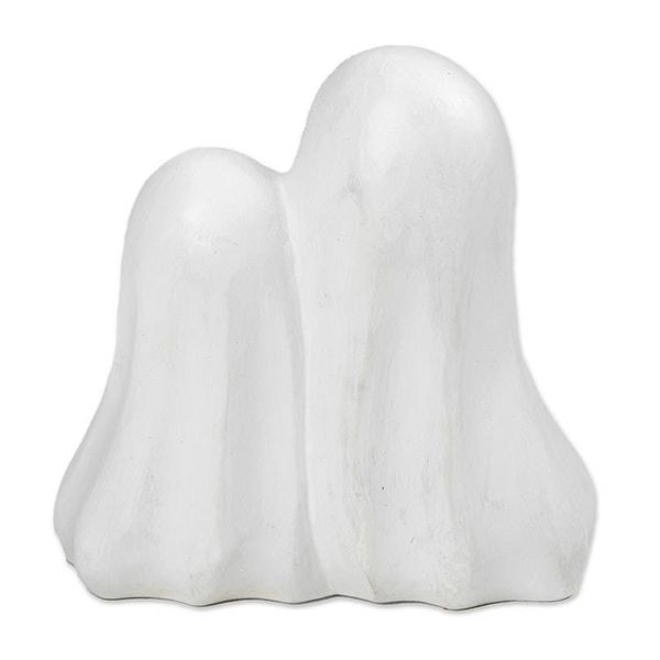 Alternate image for Halloween-Themed Hand-Painted Wood Sculpture of Two Ghosts Twinning Ghosts