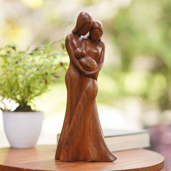 Alternate image for Hand Crafted Suar Wood Sculpture from Bali Newborn