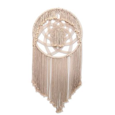 Alternate image for Circular Cotton Wall Hanging in Antique White from Bali Dream Knot