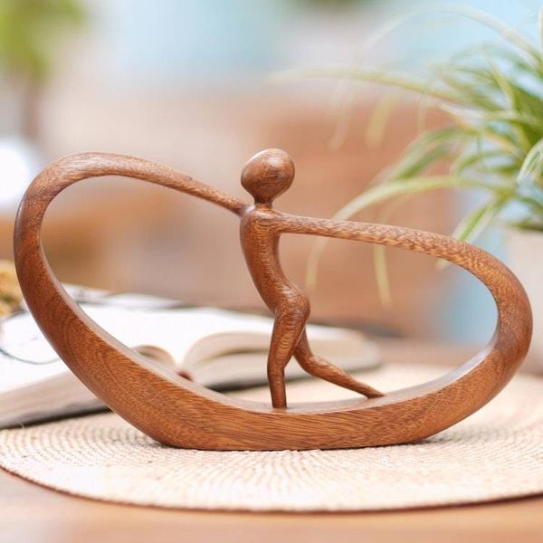 Alternate image for Hand Carved Suar Wood Statuette Spirit Away