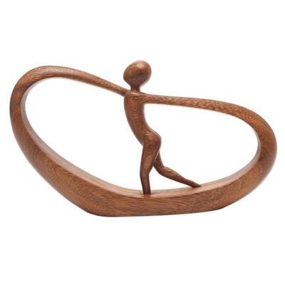 Alternate image for Hand Carved Suar Wood Statuette Spirit Away