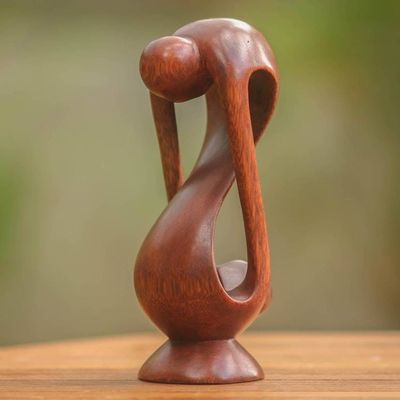 Alternate image for Indonesian Romantic Wood Sculpture Indivisible Love