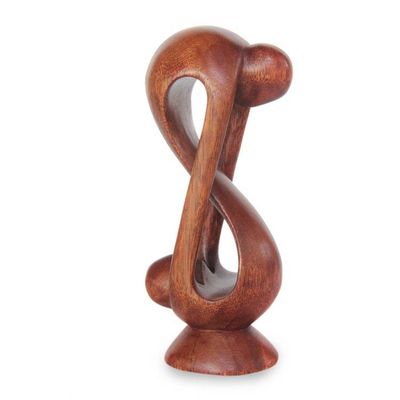 Alternate image for Indonesian Romantic Wood Sculpture Indivisible Love