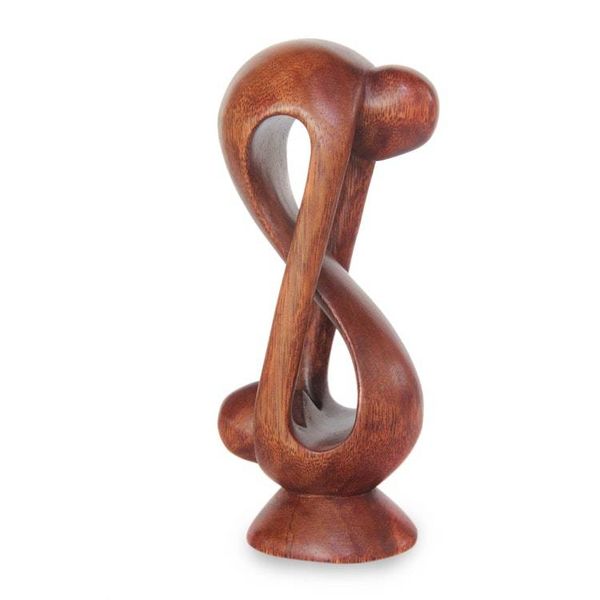 Alternate image for Indonesian Romantic Wood Sculpture Indivisible Love