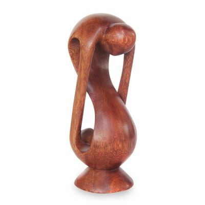 Alternate image for Indonesian Romantic Wood Sculpture Indivisible Love