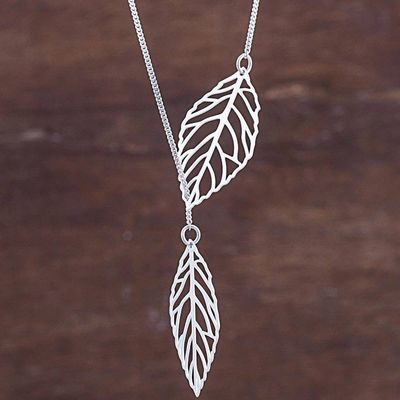 Main image for Sterling Silver Pendant Necklace Leaves from Peru Shining Leaves