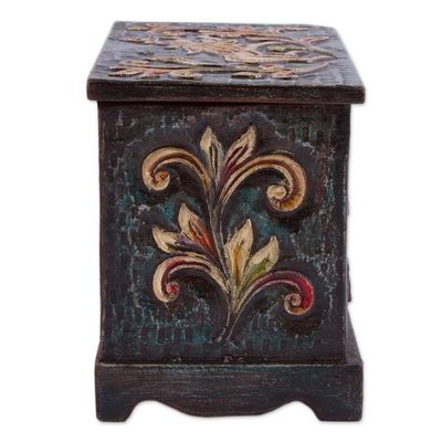 Alternate image for Handcrafted Wood and Leather Jewelry Box Vintage Glory