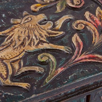 Alternate image for Handcrafted Wood and Leather Jewelry Box Vintage Glory
