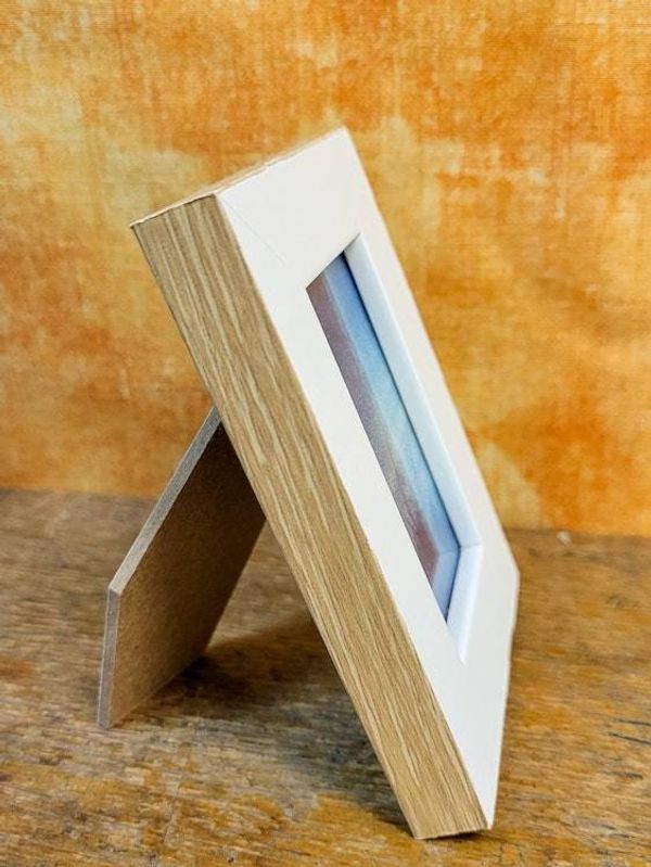 Alternate image for Handcrafted Cyanotype Dune Grass Photograph in Mini White Frame