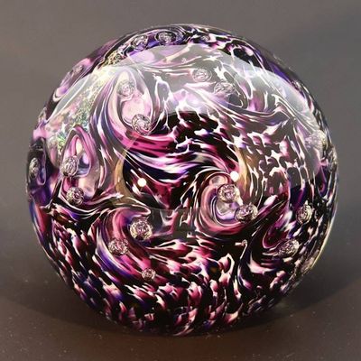 Alternate image for Violet Nights-RD / Hand Blown Glass Paperweights