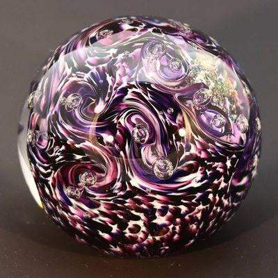 Alternate image for Violet Nights-RD / Hand Blown Glass Paperweights
