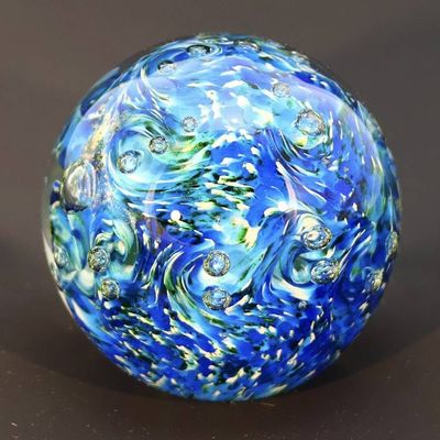 Alternate image for Arctic Waves-RD / Handblown Glass Paperweights
