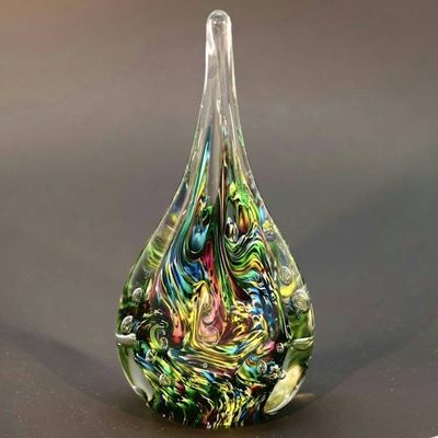 Alternate image for Northern Lights - Tear Drop Handblown Art Glass Paperweight