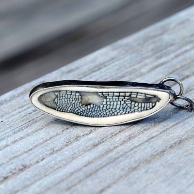 Alternate image for Ceramic Dragonfly Wing Pendant Necklace, Nature Inspired Insect Wing Jewelry