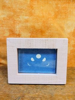 Image for Handcrafted Moon Phases Miniature Framed Cyanotype Art Photograph
