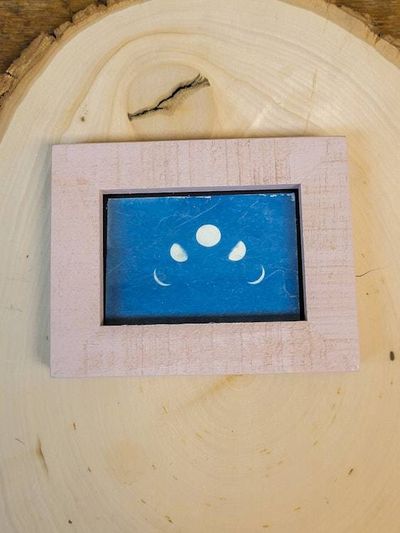 Alternate image for Handcrafted Moon Phases Miniature Framed Cyanotype Art Photograph