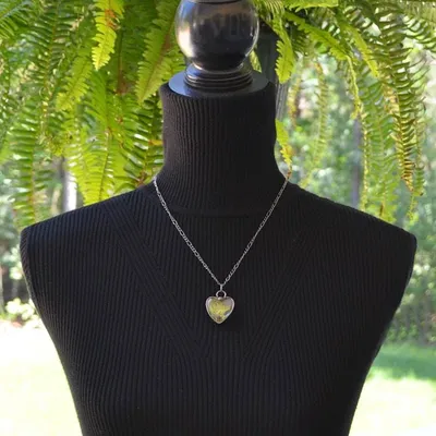 Alternate image for Heart Necklace for Women, Moss Heart Pendant, Natural Plant Pendant, Earthy Jewelry