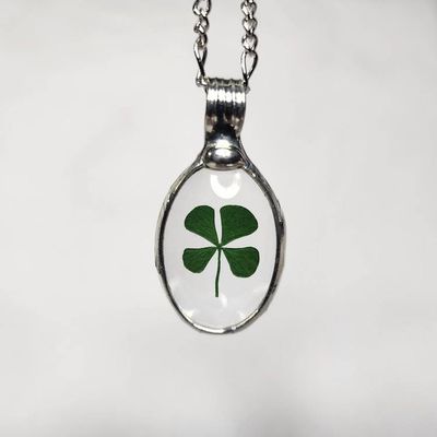 Alternate image for Real 4 Leaf Clover Necklace for Women, Quality Glass Pendant, Irish Lucky Charm, St. Patricks Day Jewelry
