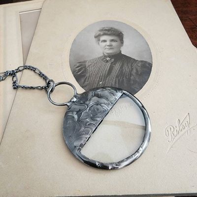 Alternate image for Magnifying Glass Necklace, Unisex Magnifier Pendant, Useful Handmade Jewelry, Retirement Gift