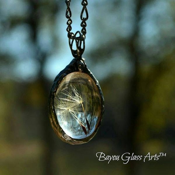 Alternate image for Dandelion Necklace, Wish Jewelry, Dandelion Seed Jewelry, 3 Seeds, Three Wishes