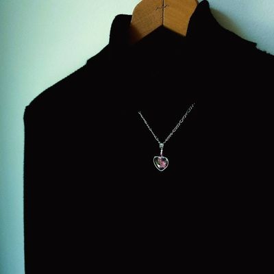 Alternate image for Pressed Flower Jewelry, Heather Heart Charm, Pink Scottish Heather Necklace, Quality Glass Pendant