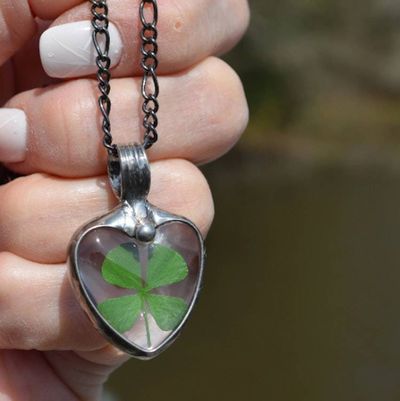 Alternate image for 4 Leaf Clover Heart Pendant, Lucky Charm Necklace for Women, St. Patricks Day Jewelry