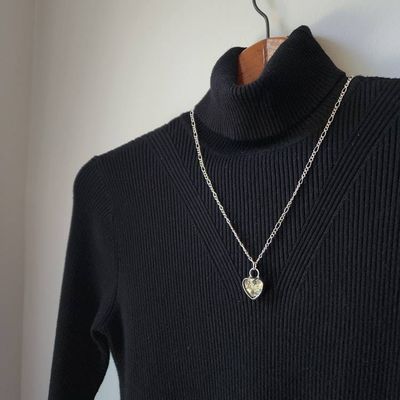 Alternate image for Pressed Flower Pendant Necklace, White Queen Annes Lace Heart Jewelry, Lace Anniversary Gift for Wife