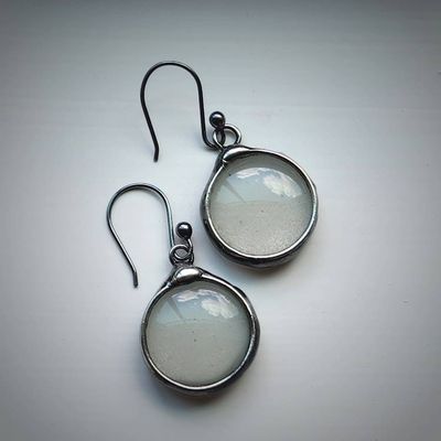 Alternate image for Glow-in-the-Dark Glass Earrings with 21g Sterling Silver Ear Wires