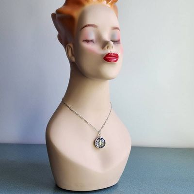 Alternate image for Stained Glass Pendant, Pressed Flower Jewelry, Queen Annes Lace Necklace for Women, Glass not Resin