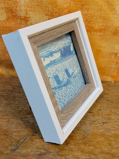 Alternate image for Handcrafted Framed Beach Chairs Miniature Cyanotype Photograph
