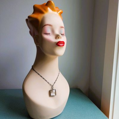 Alternate image for Real Snakeskin Pendant Necklace, Handmade Stained Glass Jewelry