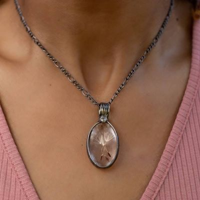 Alternate image for Dandelion Seed Necklace, Wish Jewelry, Dandelion Jewelry, 3 Seeds, Three Wishes
