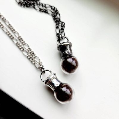 Alternate image for Coffee Necklace, Coffee Lover Accessory, Quality Glass Pendant, Unisex Cafe Ole Jewelry