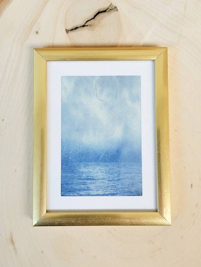 Alternate image for Handcrafted Cyanotype Miniature Framed Moody Seascape Photograph