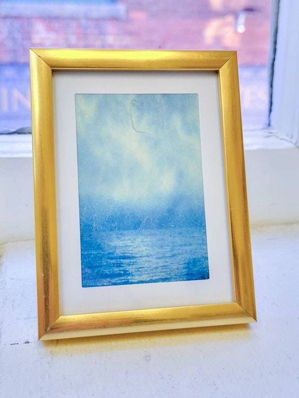 Alternate image for Handcrafted Cyanotype Miniature Framed Moody Seascape Photograph
