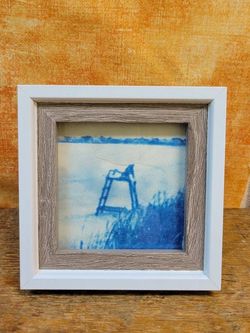 Image for Handcrafted Miniature Framed Lifeguard Chair Cyanotype Photograph