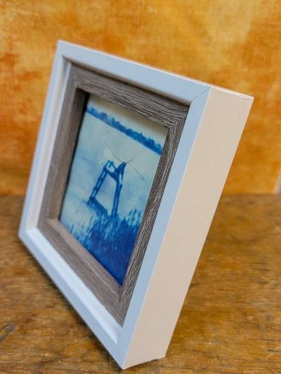 Alternate image for Handcrafted Miniature Framed Lifeguard Chair Cyanotype Photograph