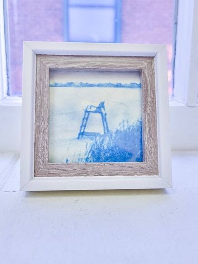 Alternate image for Handcrafted Miniature Framed Lifeguard Chair Cyanotype Photograph