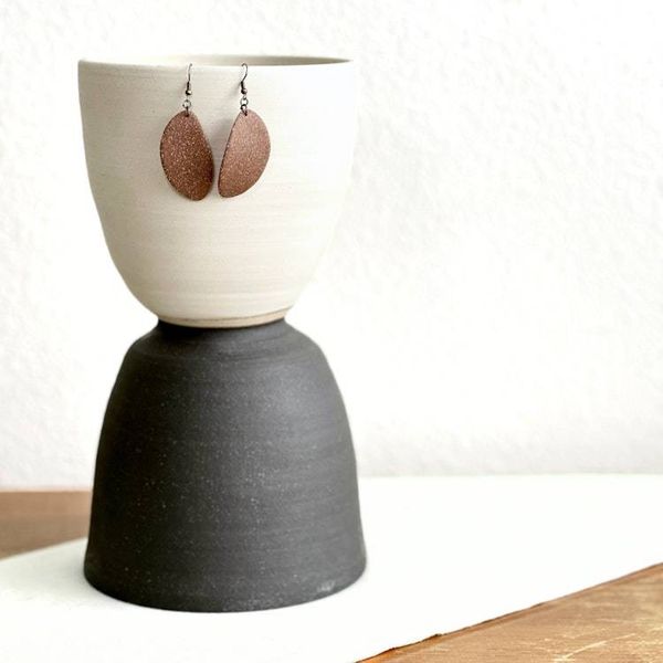 Alternate image for Chestnut Oblong Ceramic Earrings