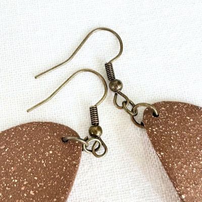Alternate image for Chestnut Oblong Ceramic Earrings