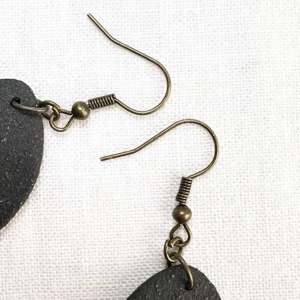 Alternate image for Black Oval Ceramic Earrings