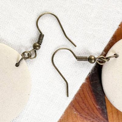 Alternate image for White Round Ceramic Earrings
