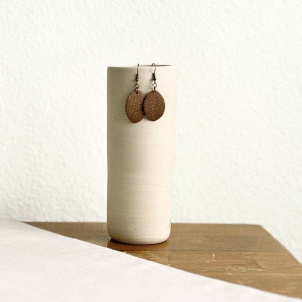 Alternate image for Chestnut Oval Ceramic Earrings