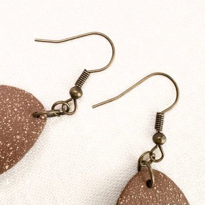 Alternate image for Chestnut Oval Ceramic Earrings