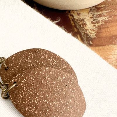 Alternate image for Chestnut Oval Ceramic Earrings