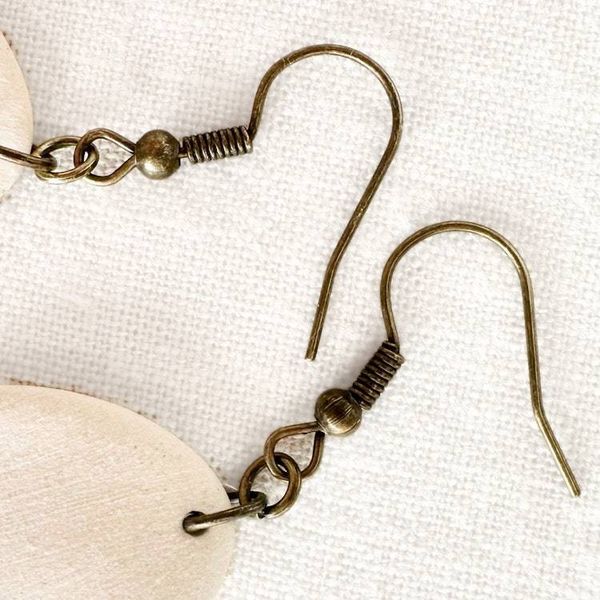 Alternate image for White Oval Ceramic Earrings