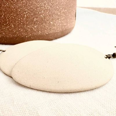 Alternate image for White Oblong Ceramic Earrings