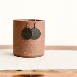 Image for Black Round Ceramic Earrings