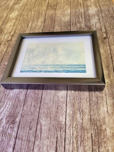 Alternate image for Miniature Framed Ocean Horizon Cyanotype Photograph